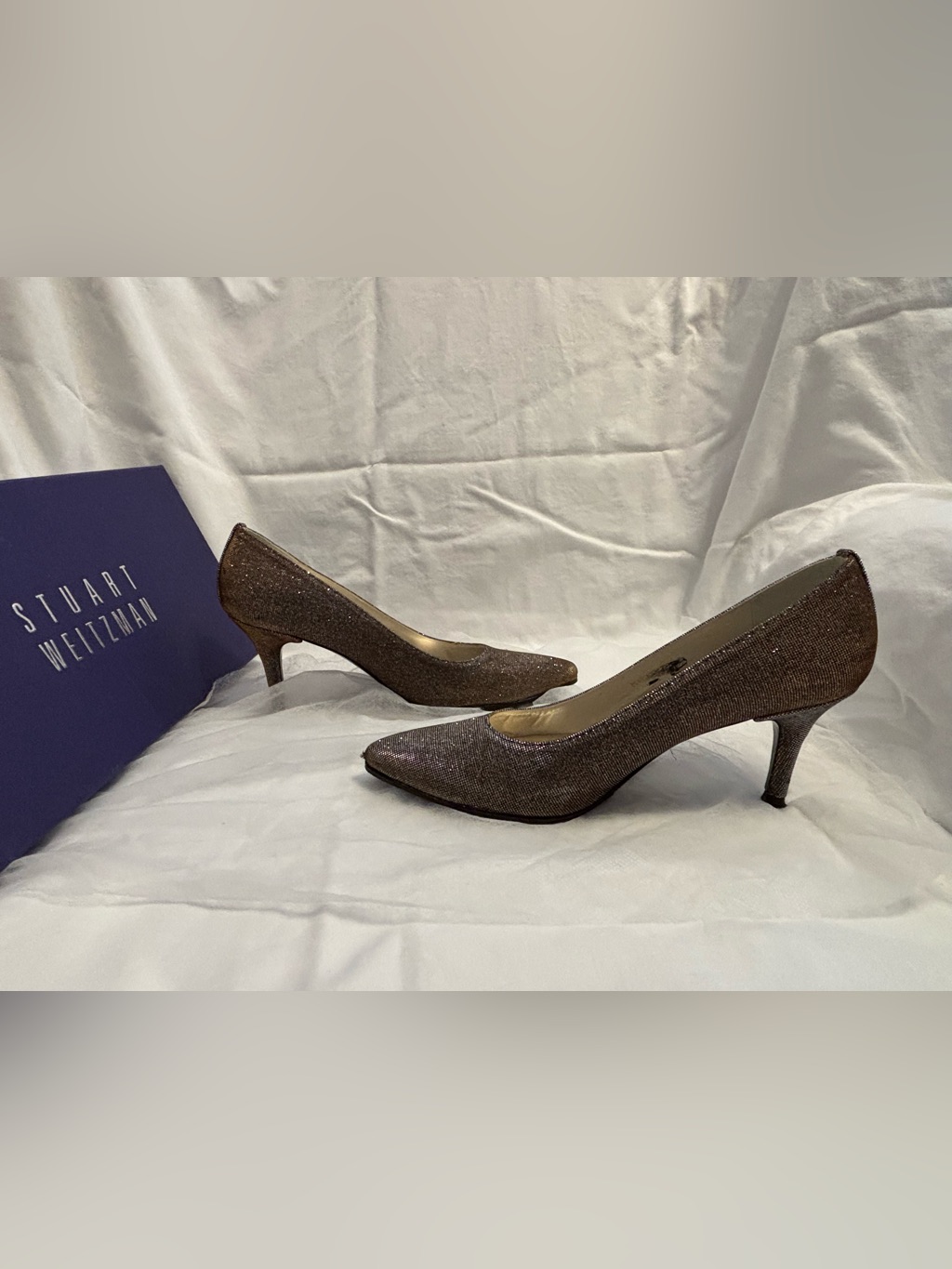 Stuart Weitzman Pyrite Nocturn Glitter Pointed-Toe Pumps